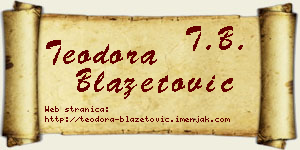 Teodora Blažetović vizit kartica